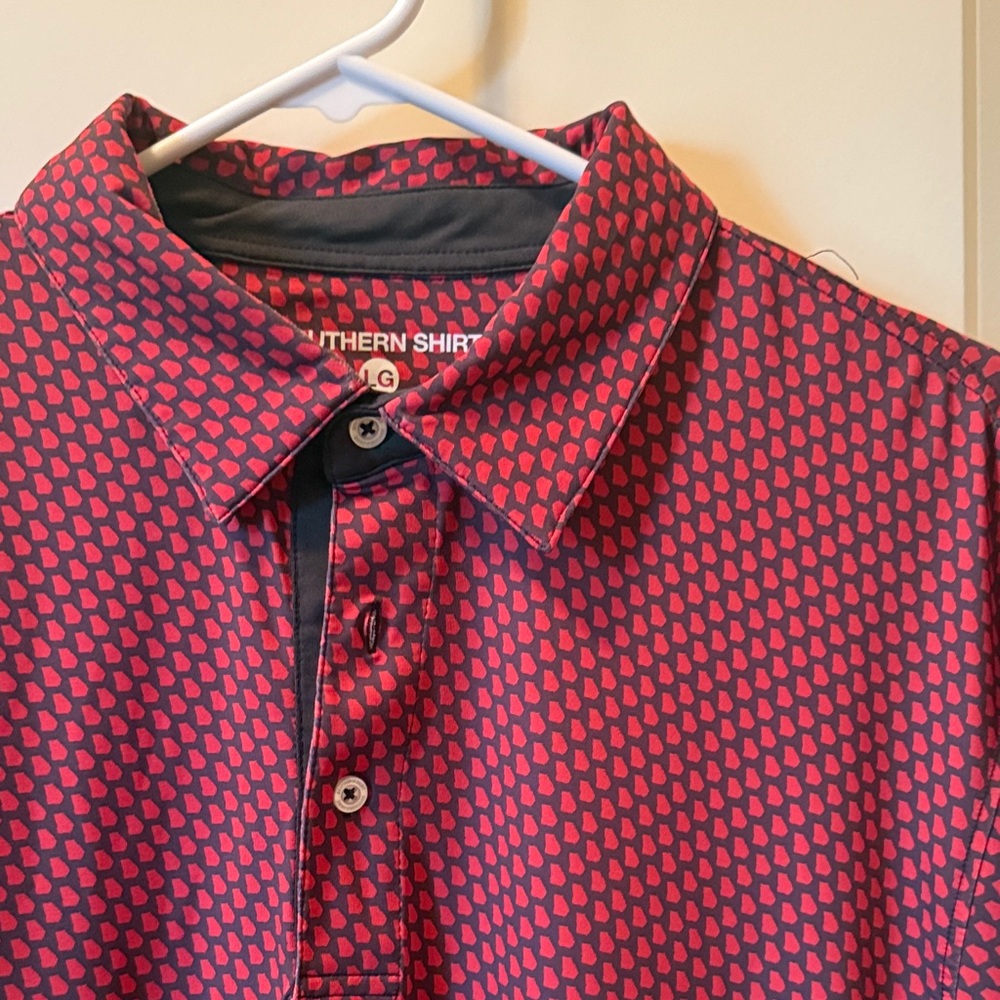 The Southern Shirt Company Red and Black Georgia Patterned Polo
